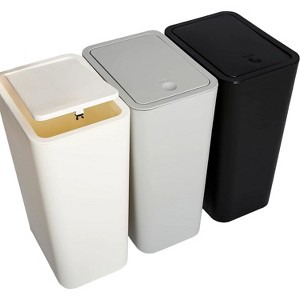 Aoibox 3 Pack Small Trash Can with Lid, Bathroom Garbage Can with Pop-Up Lid, Waste Basket for Bathroom, Kitchen, Bedroom, Office, College - 1 of 4