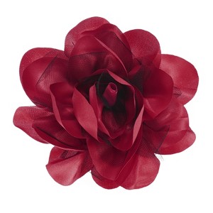 Unique Bargains Alloy Satin Fabric Big Rose Flower Dainty Brooch Pin 1 Pc - 1 of 4