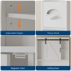 Over The Toilet Storage Cabinet, Tall Storage Cabinet with Barn Door, Toilet Paper Holder Stand, Toilet Rack for Bathroom, Restroom, Laundry, White - 4 of 4