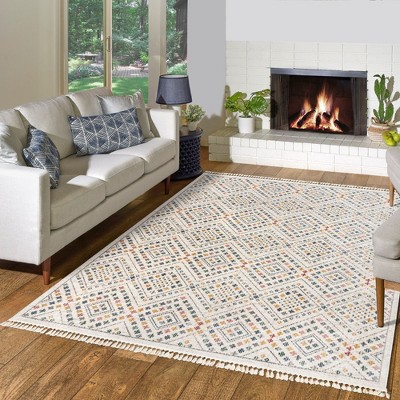 Gertmenian Amiens Nizar Bohemian Moroccan Cream Indoor Polypropylene Area Rug
