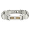Black Bow Jewelry Men's Stainless Steel, Gold Tone Cable and CZ Bracelet, 8.5 Inch - 3 of 4