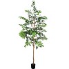 6FT Artificial Ficus Tree, Natural Wood Trunk, Highly Realistic, Potted, Eco-Friendly Design-- Frevyn - 4 of 4