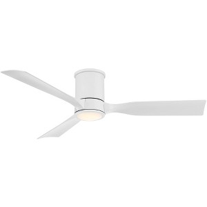 Casa Vieja 56" Keel Modern Indoor Outdoor Ceiling Fan 3 Blade LED Light Remote Control Matte White Finish Bedroom Patio Living Room Hugger Damp Rated - 1 of 4