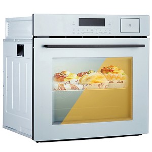 Coucheta 24" Electric Single Wall Oven, 2.5 Cu.Ft, Convection & Air Fry, 8 Modes, 3D Heat, Touch, Timer, Safety Lock, 3000W 240V, Stainless Steel - 1 of 4