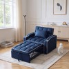 MAYEERTY 2-in-1 Covertible Sofa Bed with Pull Out Bed Modern Double Sleeper Sofa Adjustable Sleeper Bed for Living Room Blue - 4 of 4