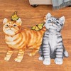 Collections Etc Adorable Cats Shaped Skid-Resistant Mat 2'1"x2'3" Orange - 2 of 3