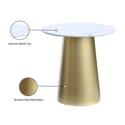 Sorrento 20" Round Marble Top Gold End Table
