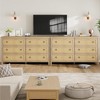 Rattan Dresser for Bedroom, 47.2" Wide Dresser, Boho Wide Drawer Dresser with Storage, Wooden Closet Dressers Chest of Drawers Freestanding - 4 of 4
