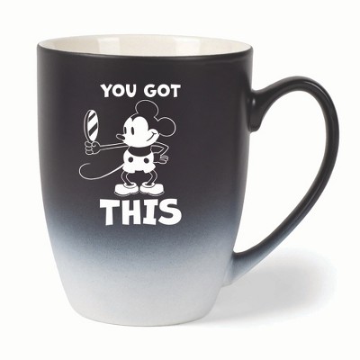 Elanze Designs You Got This Two Toned Ombre Matte 10 ounce New Bone China Coffee Tea Cup Mug, Black and White