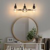 MaseiKar 3-Light Bathroom Vanity Light, 22" Modern Brushed Gold Wall Fixture with Clear Glass Shades, E26 Base for Mirror, Kitchen, Living Room - 4 of 4