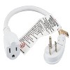 SANOXY 1ft Ultra Low Profile Power Extension Cord NEMA 5-15P to NEMA 5-15R, White - 2 of 2
