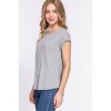 Slickblue Women's Dolman Sleeve Rib Knit Top, Round Neck, Soft Stretch Rayon Blend, Heather Grey, Size S-L - 3 of 4