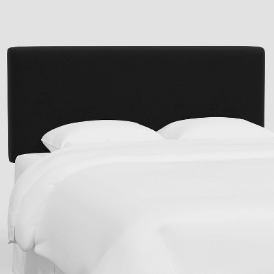 Full Olivia Headboard in Velvet Black - Threshold™: Pine Frame, Spot Clean, No Box Spring Needed