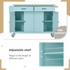 JUJABU Kitchen Island Cart with Solid Wood Top and Locking Wheels, 54.3 Inch Width, 4 Door Cabinet - 4 of 4