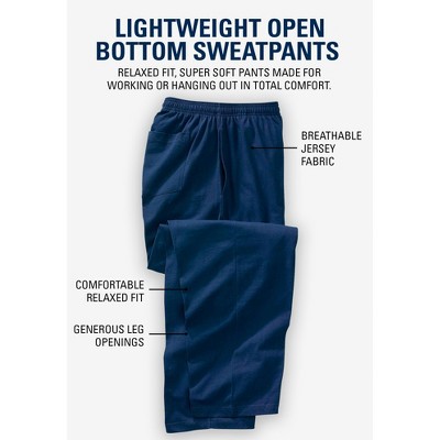 KingSize Lightweight Jersey Open Bottom Sweatpants