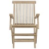 vidaXL Folding Patio Chairs Folding Lawn Chair 2 Pcs Gray Solid Wood Teak - 4 of 4