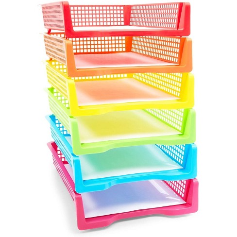 Classroom Stacking Bins - 12-Pack Rainbow