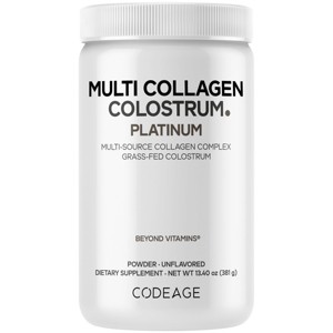 Codeage Multi Collagen Colostrum Powder Platinum, Grass-Fed, Bovine Colostrum, Lactoferrin - 13.4 oz - 1 of 4