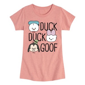 Girls' - Disney - Duck Duck Goof Fitted Short Sleeve Graphic T-Shirt - 1 of 4