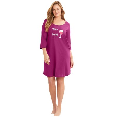 Avenue Plus Size Body Three-Quarter Sleeve Sleepshirt
