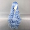 Unique Bargains Women's Curly Wigs 35" Blue with Wig Cap - 2 of 4