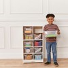 ECR4Kids 10 Cubby Mobile Tray Cabinet with 10 Scoop Front Storage Bins, 5x2, White Wash - 4 of 4