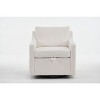 PAGED Boucle Fabric Swivel Accent Chair Living Room Chairs with Soild Wood Round Brown Base Leg for Living Room - 3 of 4