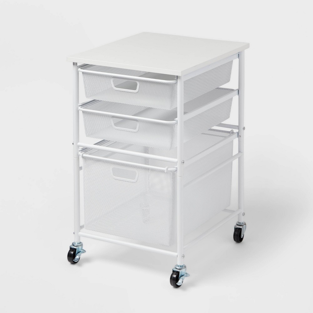 Photos - Other Furniture Steel File Utility Cart White - Brightroom™