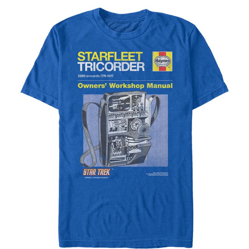 Men's Star Trek Starfleet Tricorder Owners Workshop Manual T-Shirt, 1 of 5