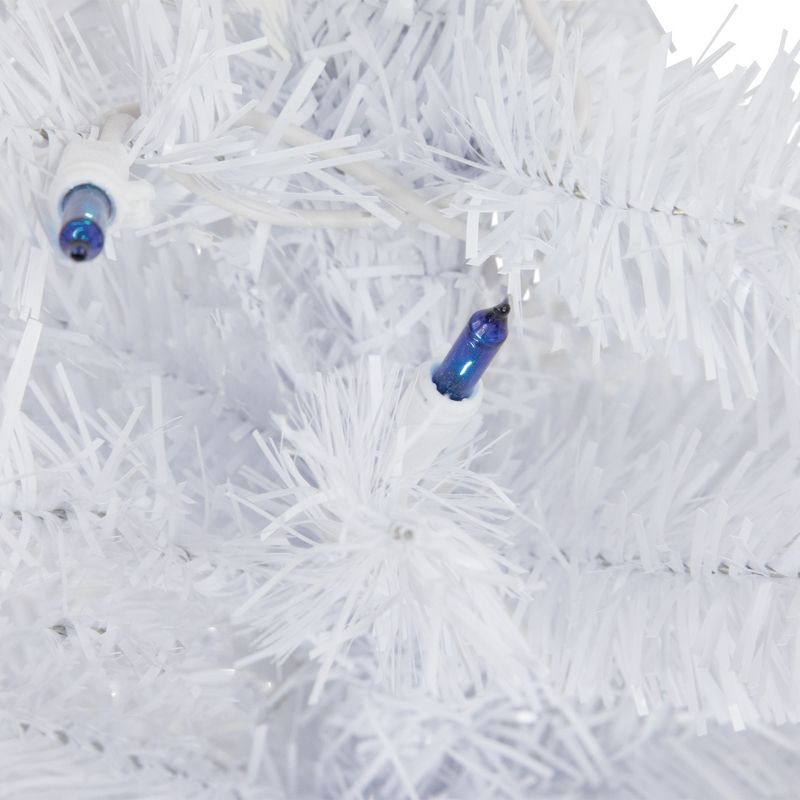 Northlight 2' Pre-Lit Woodbury White Pine Slim Artificial Christmas Tree, Blue Lights, 4 of 7