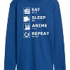 Men's - Instant Message - Eat Sleep Anime Repeat Long Sleeve Graphic T-Shirt - 2 of 4