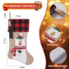Aoibox 1 Piece 20 Inch Burlap Christmas Stocking with Wooden Tag DIY Name Snowman Embroidery Farmhouse Holiday Decoration - 3 of 4