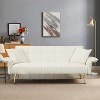 70.1 "futon sofa bed, convertible double sofa bed with folding armrests for living rooms and small Spaces Beige - 3 of 4