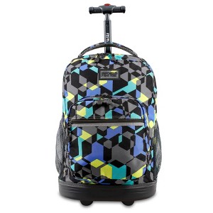 JWorld Sunrise Kids' 18" Rolling Backpack - Cubes - 1 of 4