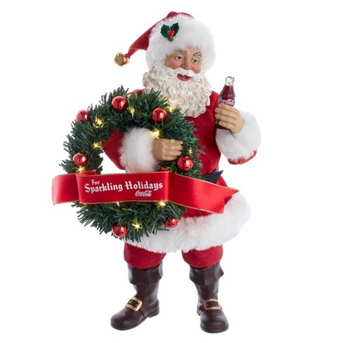 ægteskab dejligt at møde dig Moralsk uddannelse Kurt Adler 10.5-inch Fabriché™ Coca-cola® Battery Operated Santa With  Lighted Wreath : Target