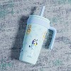 Zak Designs 18oz Bluey Stainless Steel Vacuum Fairway Straw Tumbler Blue - 4 of 4