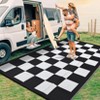 Outdoor Rug Outdoor Blanket Waterproof Outdoor Plastic Straw Rug, Modern Checkered Reversible Floor Mat for RV, Porch, Deck, Balcony - 2 of 4