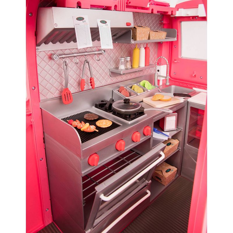 Our Generation Grill to Go Food Truck Playset with Electronics for 18&#34; Dolls - Pink, 4 of 14