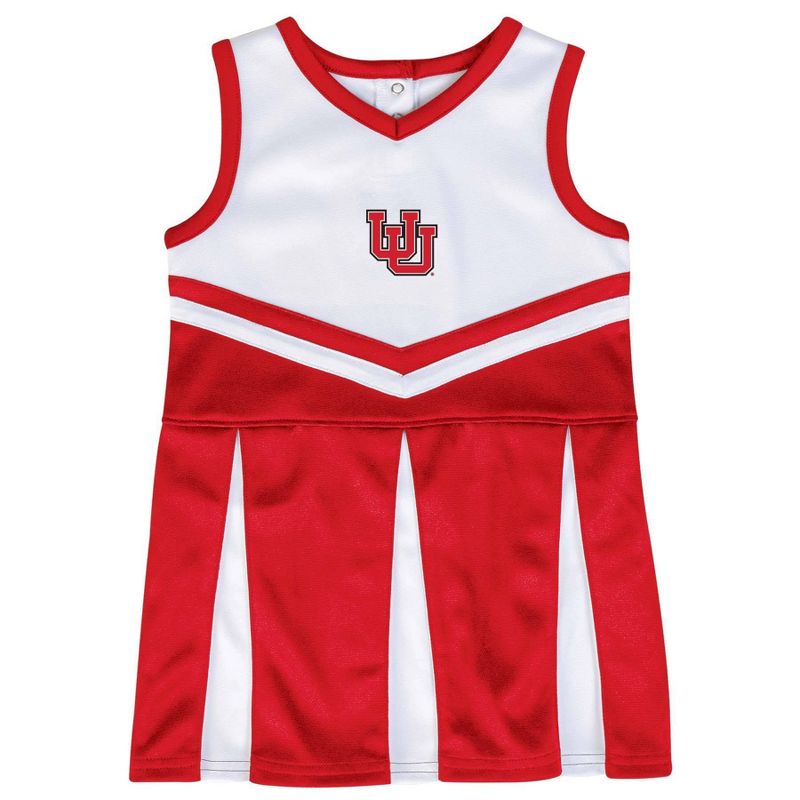 NCAA Utah Utes Girls&#39; Short Sleeve Toddler Cheer Dress Set, 1 of 4