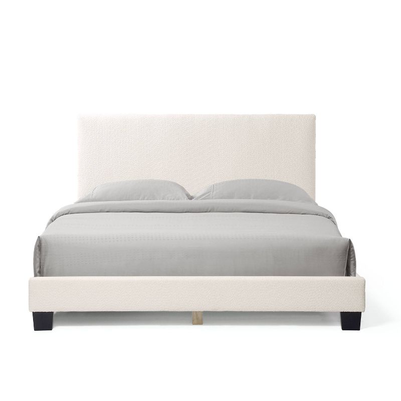 24/7 Shop At Home Queen Heartwild Modern Boucle Upholstered Standard Platform Bed White, 5 of 20