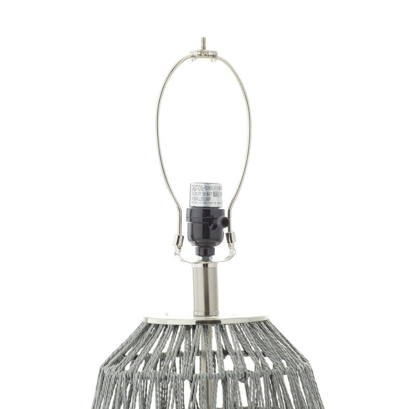 Cotton Table Lamp with Drum Shade Gray - Olivia &#38; May, 6 of 9
