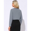 Allegra K Women's Long Sleeve Cropped Contrast Trim Bolero Casual Work Cardigan - 3 of 4