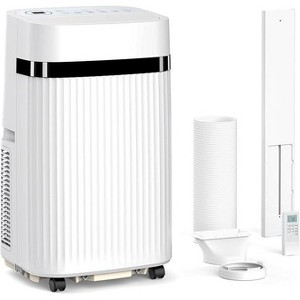 R.W.FLAME 8,000 BTU Portable AC, 3-in-1 Unit with 4 Modes, Timer, LED Display, Remote & Install Kit, for Bedroom/Living Room/Office, White. - 1 of 4