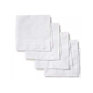 Men's White Cotton Soft Finish Handkerchiefs - 1 of 3