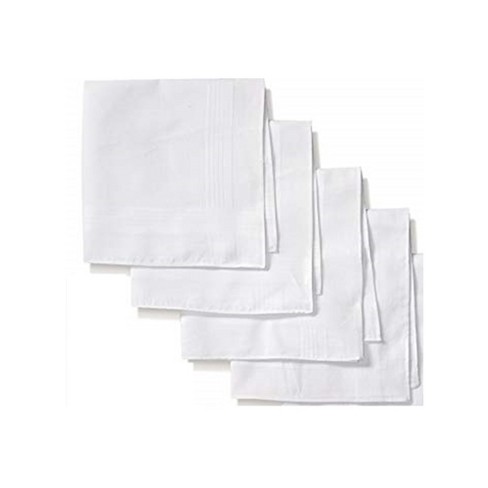 Hav-a-hank Men's White Cotton Soft Finish 4 Pack Handkerchiefs : Target