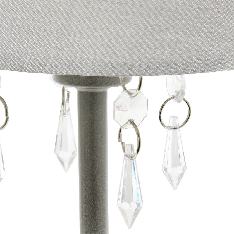 Table Lamp with Fabric Shade and Hanging Acrylic Beads - Simple Designs, 4 of 9