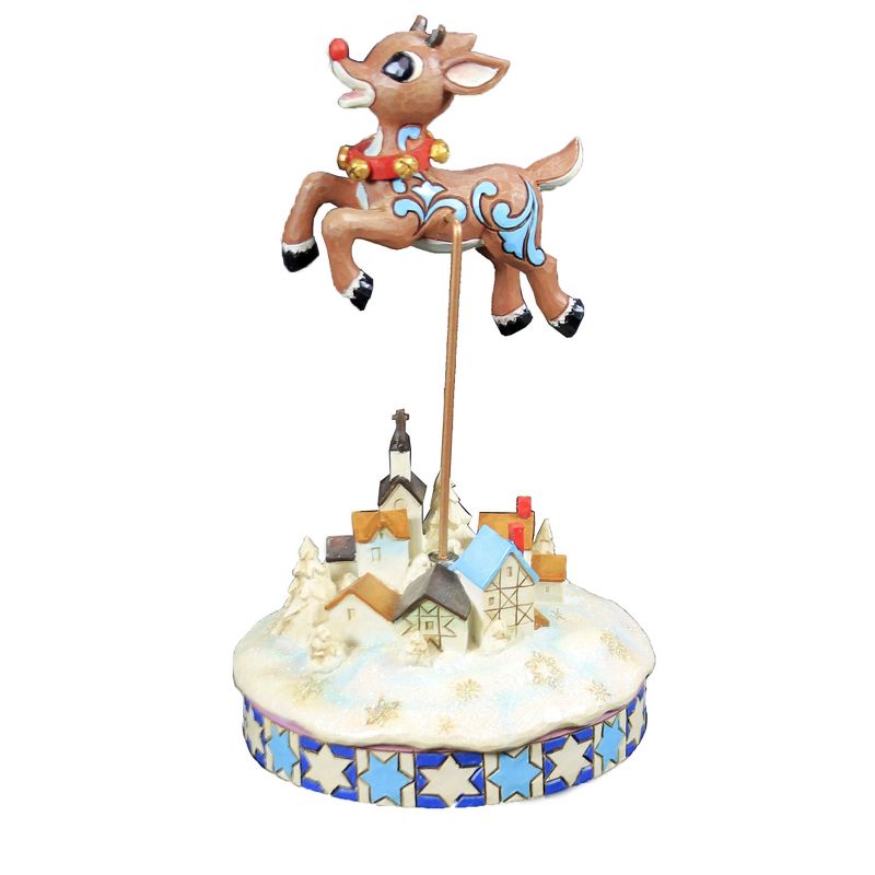 Jim Shore Leaping Rudolph With Bells  -  One Figurine 8.755 Inches -  Christmas  -  6006792  -  Polyresin  -  Multicolored, 1 of 5