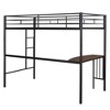 PAGED Twin Size Loft Bed with L-Shaped Desk, Modern Metal Bed Frame with Ladder and Guardrails for Bedroom - 3 of 4