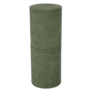 Unique Bargains PU Leather Dustproof Pencil Toothbrush Cosmetic Brush Holder - 1 of 4