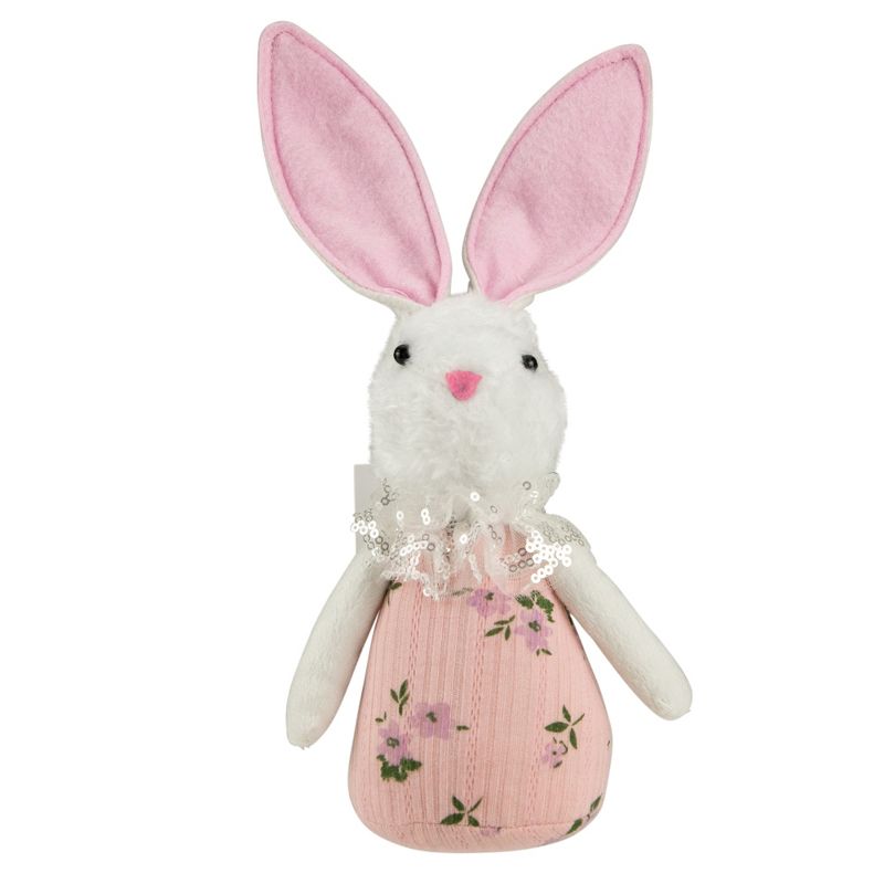 Northlight 11" Pink Spring Floral Easter Bunny Figure, 1 of 6